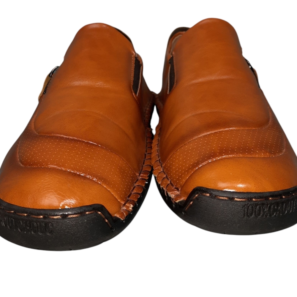 Men's 100% Caoutchouc Brown Zip Slip-on Driving Loafers SZ EU/47 US/14 - Picture 5 of 14
